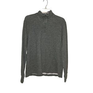 J.Crew Mens Heather Gray Zip Pullover‎ Sweatshirt Medium 100% Cotton